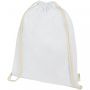 Orissa 100 g/m² organic cotton drawstring bag 5L White