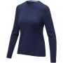 Ponoka long sleeve women's organic t-shirt Navy Blue