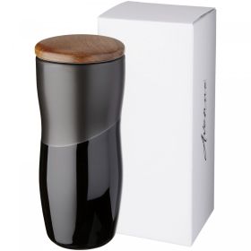 Reno 370 ml double-walled ceramic tumbler Black