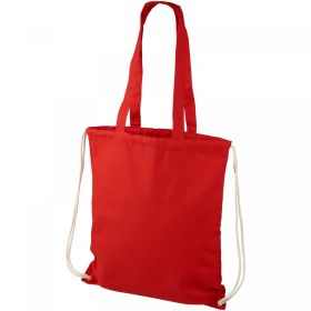 Eliza 240 g/m² cotton drawstring bag 6L Red