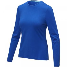 Ponoka long sleeve women's organic t-shirt Blue