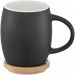 Hearth 400 ml ceramic mug with wooden coaster Solid black