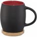 Hearth 400 ml ceramic mug with wooden coaster Solid black