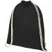 Orissa 100 g/m² organic cotton drawstring bag 5L Solid black